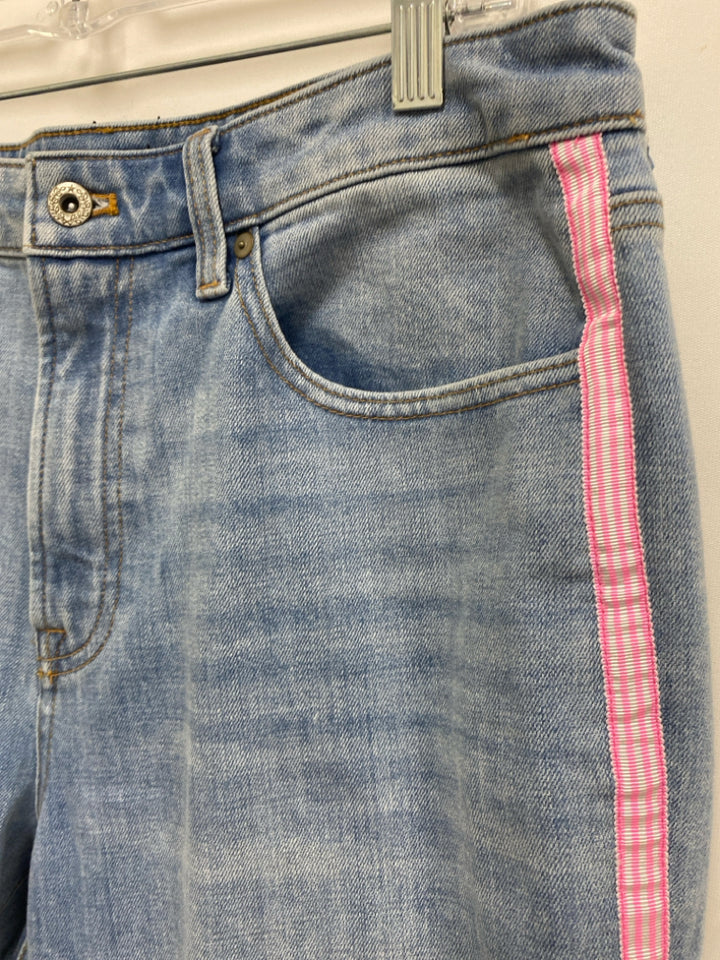 Talbots Size 12 Blue Pink Accents Denim Ladies Jeans
