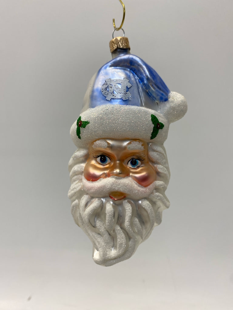 White Blue UNC Glass Ornaments