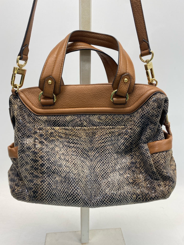 Aimee Kestenberg Brown Black Snakeprint Handbag