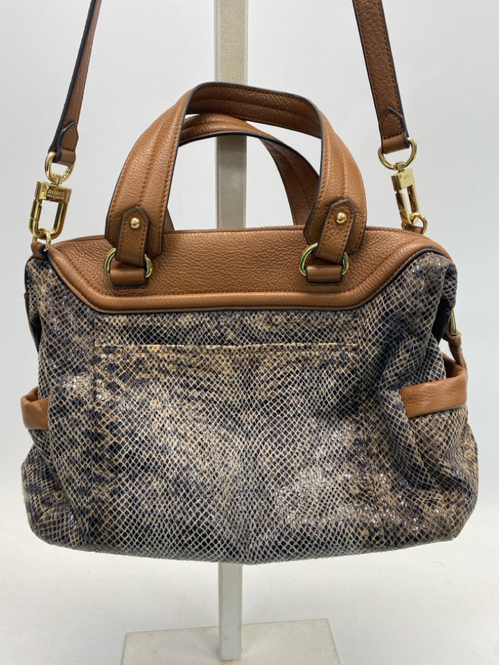 Aimee Kestenberg Brown Black Snakeprint Handbag