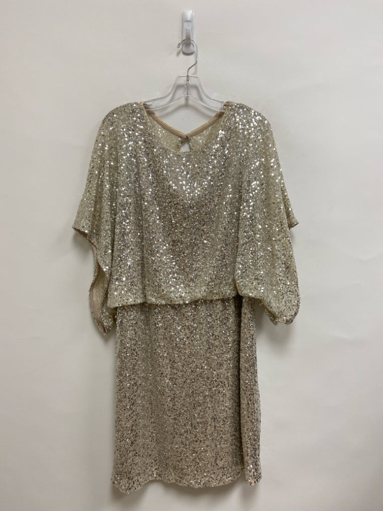 Jessica Howard Size 16 Cream Silver Sequins Plus Size Dress