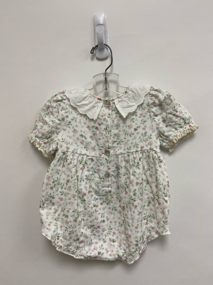 NWT ELEGANT BABY SIZE 6-9M White Green Flowers Girl&