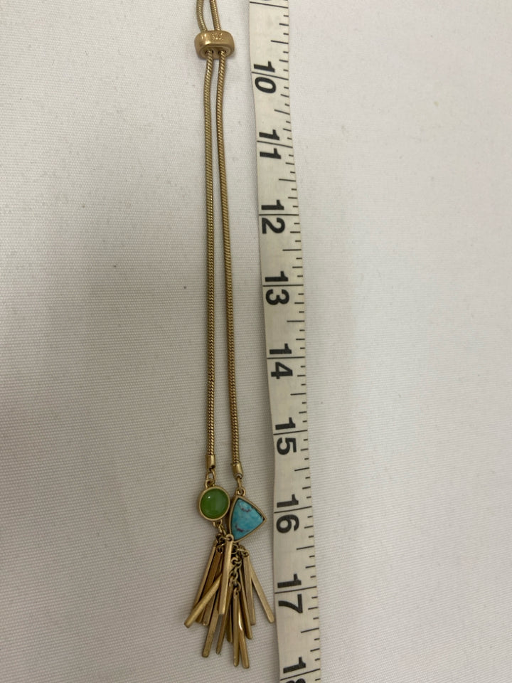 Kenneth Cole Gold Color Turquoise Shapes Necklace