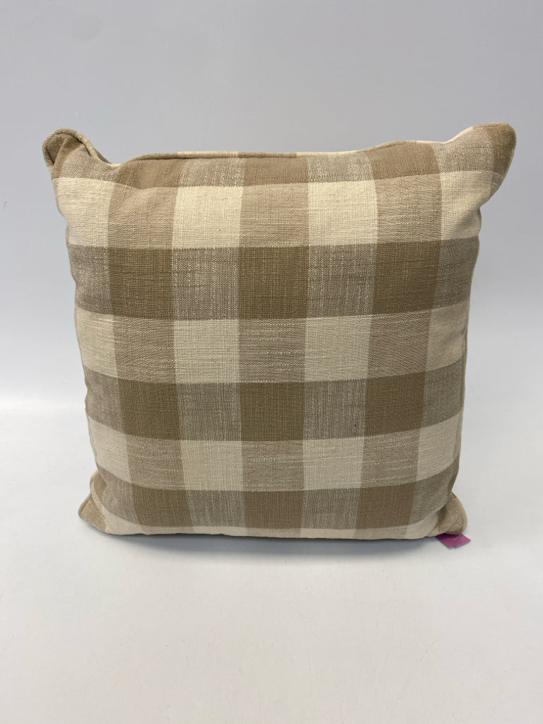 Khaki Cream Checkered Pillow