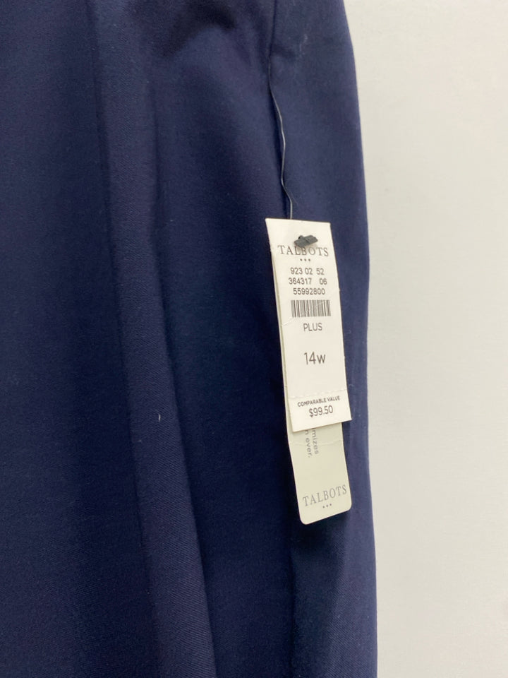NWT Talbots  SIZE  14W Navy Pull-on Plus Size Pants