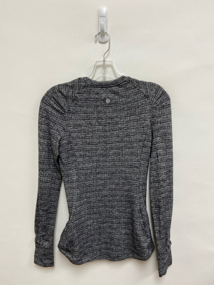 Lululemon Size 2 Black Gray Ruffles Athletic Top