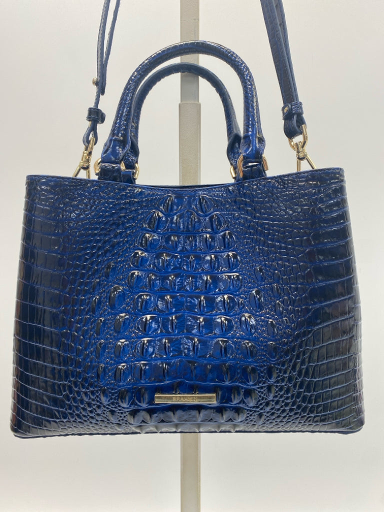 Brahmin Blue Small Denise Convertible Satchel