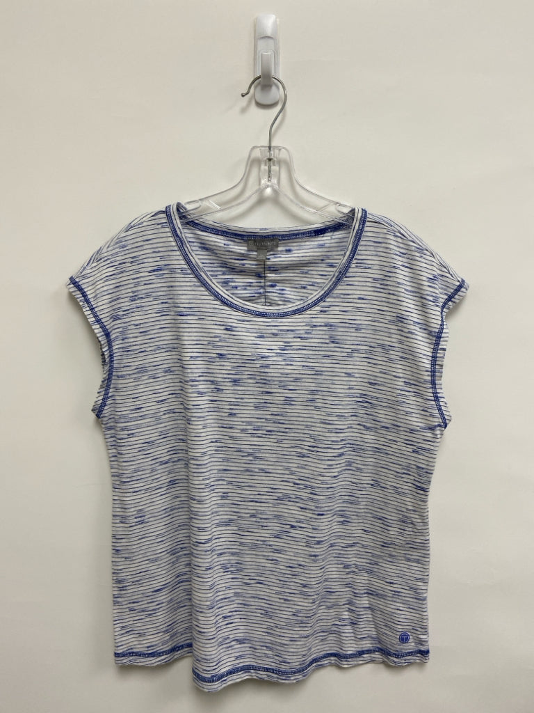 Talbots Size LP White Blue Stripes Sleeveless Petite Top