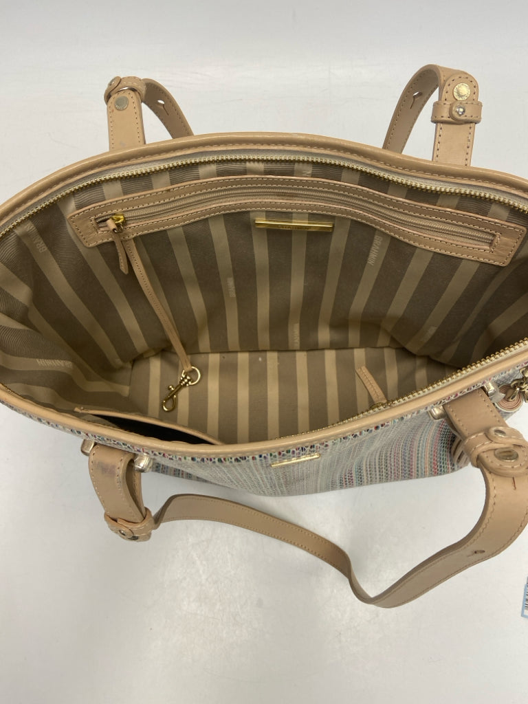 Brahmin Tan Multi-Color Stripe(s) Handbag