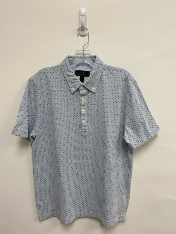 Jos. A Bank Size M Powder Blue Taupe Print Polo Men&