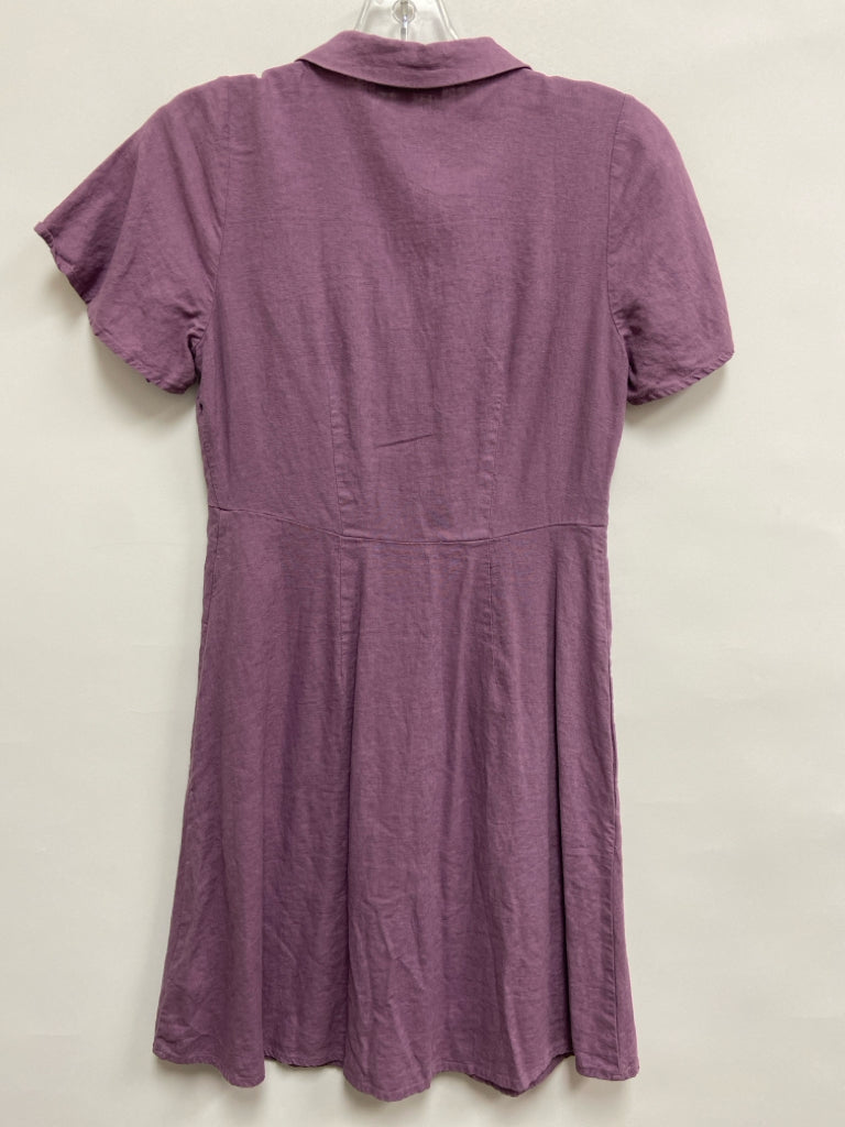 Madewell Size 2 Purple Button Up Linen Blend Ladies Dress