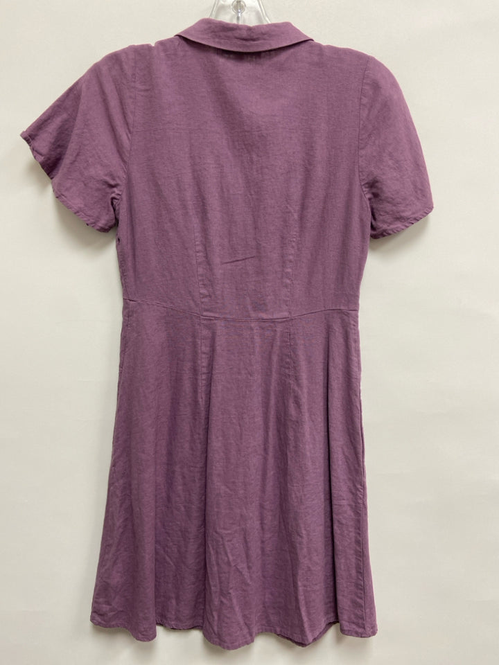 Madewell Size 2 Purple Button Up Linen Blend Ladies Dress