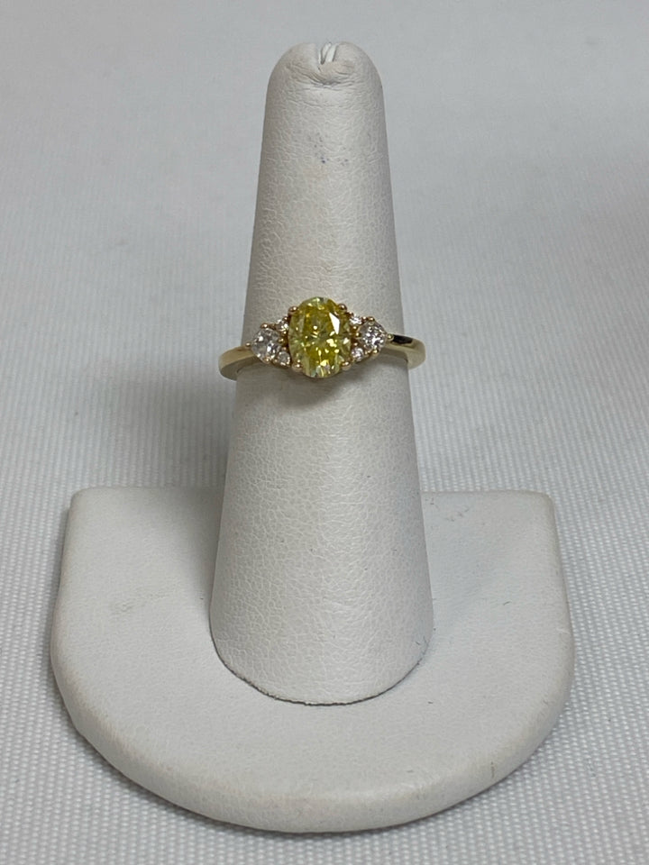 Gold Green Jeweled Ring