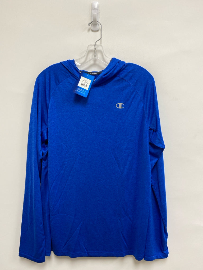 NWT Champion Size M Blue Hooded Long Sleeve Men&