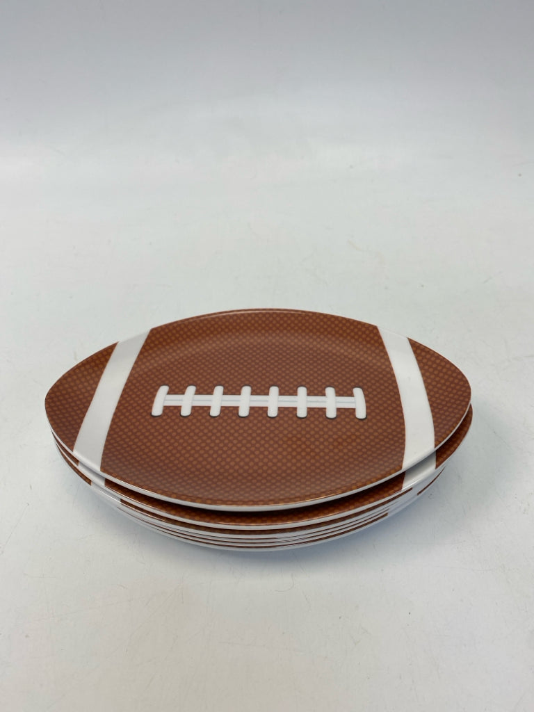 Brown White Football Melamine Plate (s)