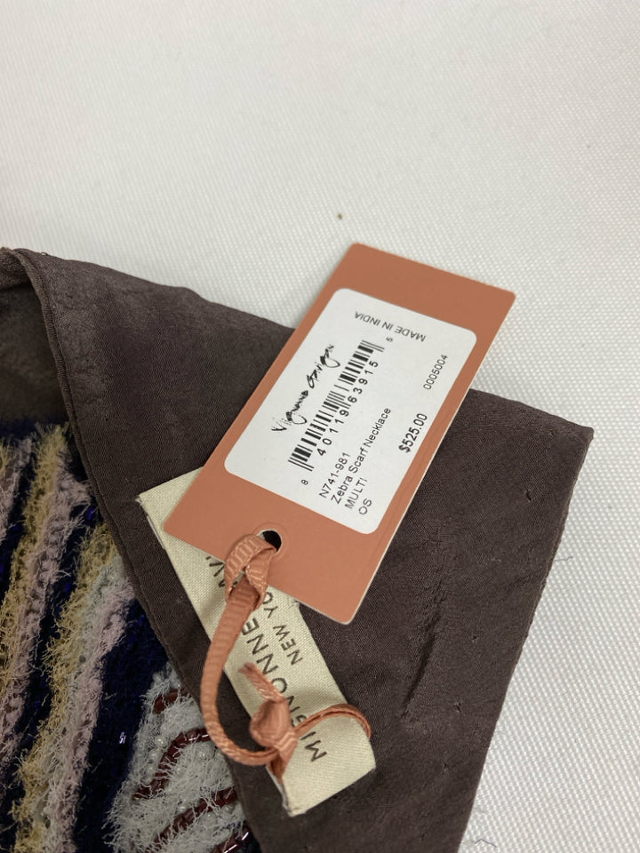 NWT Mignonne Gavigan Brown Multi Color Zebra Necklace
