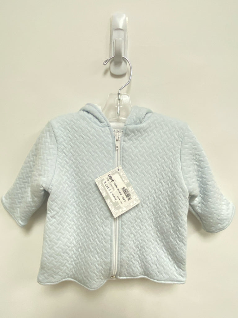 NWT Kissy Kissy SIZE 3-6M Powder Blue Texture Zip Down Quilted Boy&