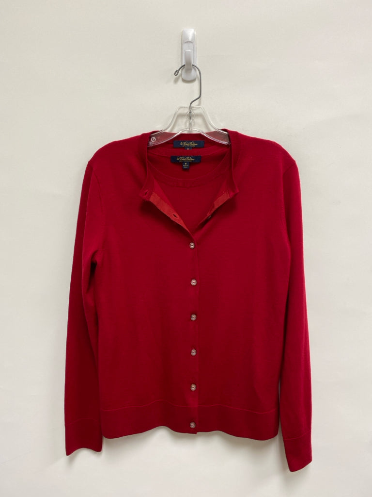 Brooks Brothers Size M Red Cardigan Merino Ladies Sweater