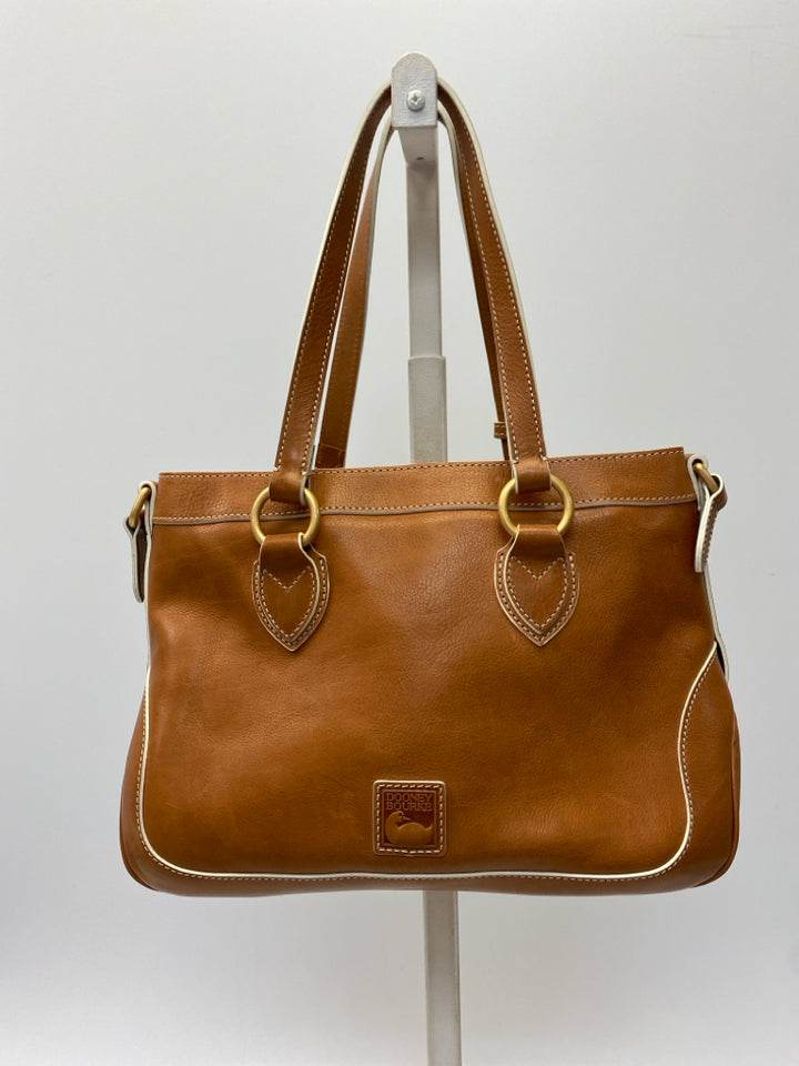 Dooney &amp; Bourke Brown Cream Trimmed Handbag