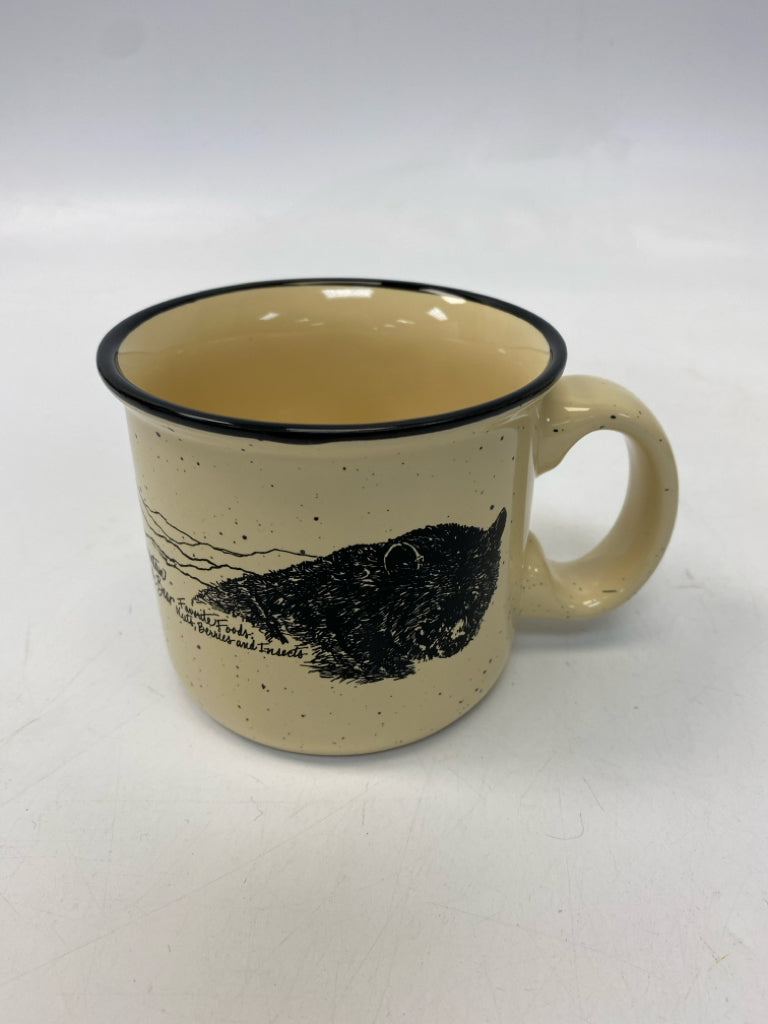 NWT Cream Black Scene Coffee Mug