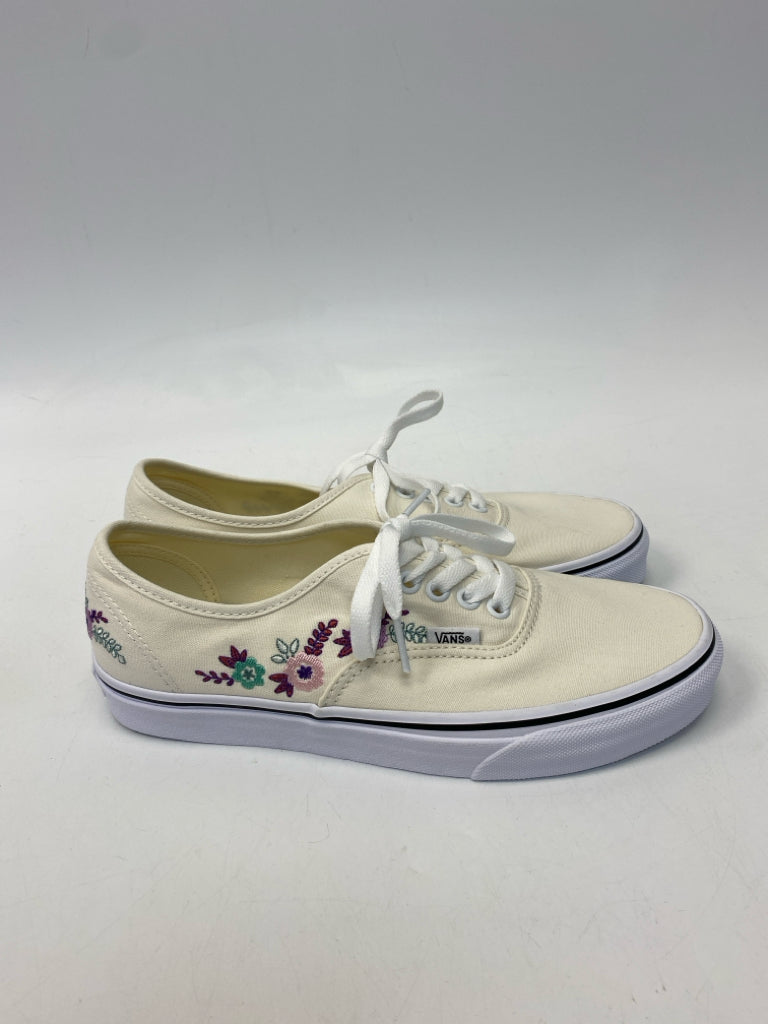 NWOT Vans  Size 9 Cream Multi-Color Lace-up Sneakers