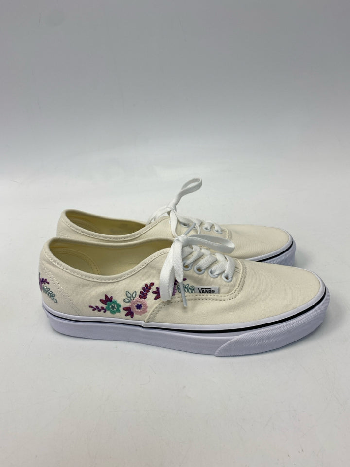 NWOT Vans  Size 9 Cream Multi-Color Lace-up Sneakers