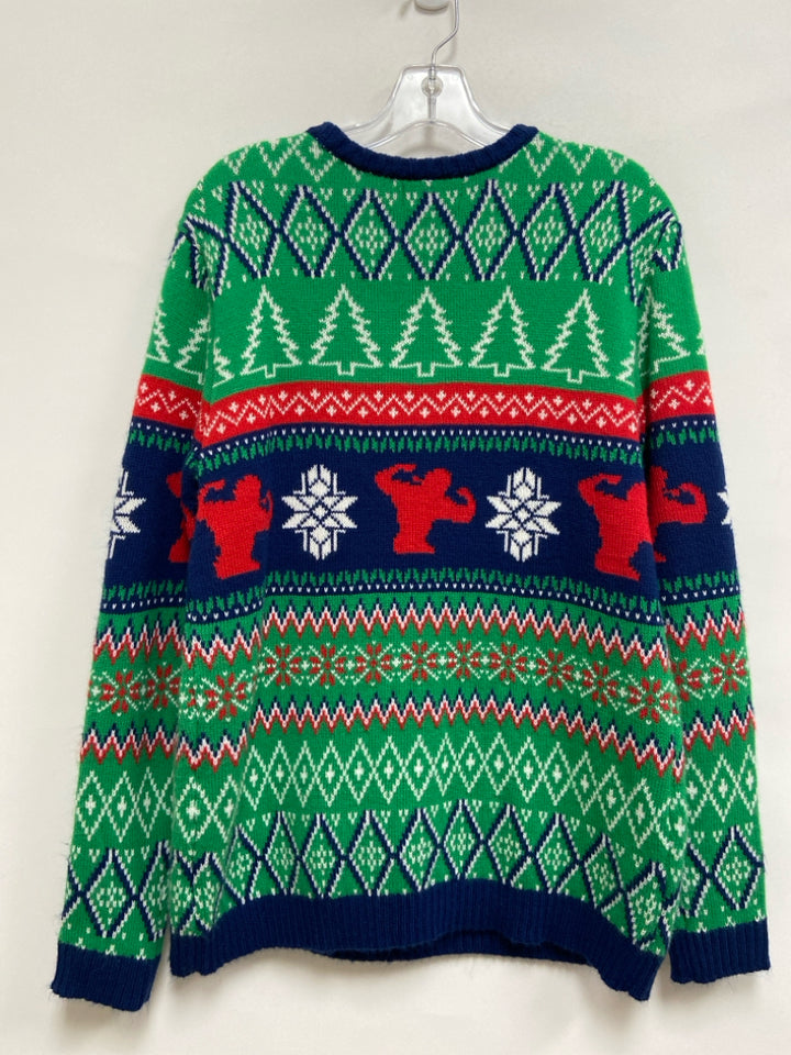Size M Green Red/Navy Santa Men&