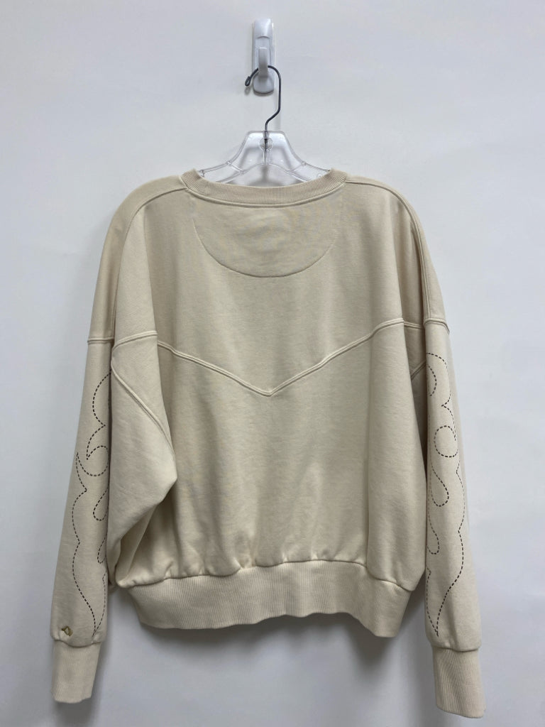 Wrangler Size S Cream Print Batwing Ladies Sweatshirt
