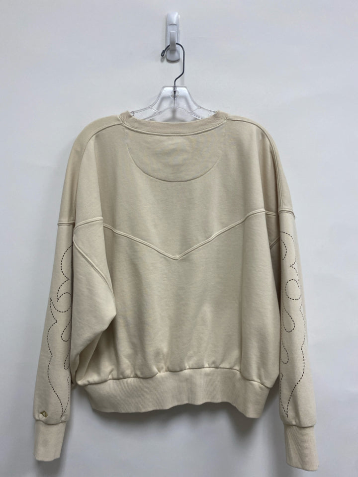 Wrangler Size S Cream Print Batwing Ladies Sweatshirt