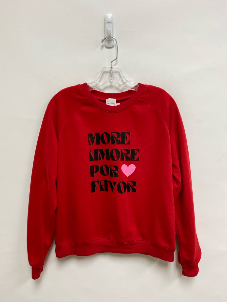 Maeve Size XS Red Black Words Ladies Sweatshirt