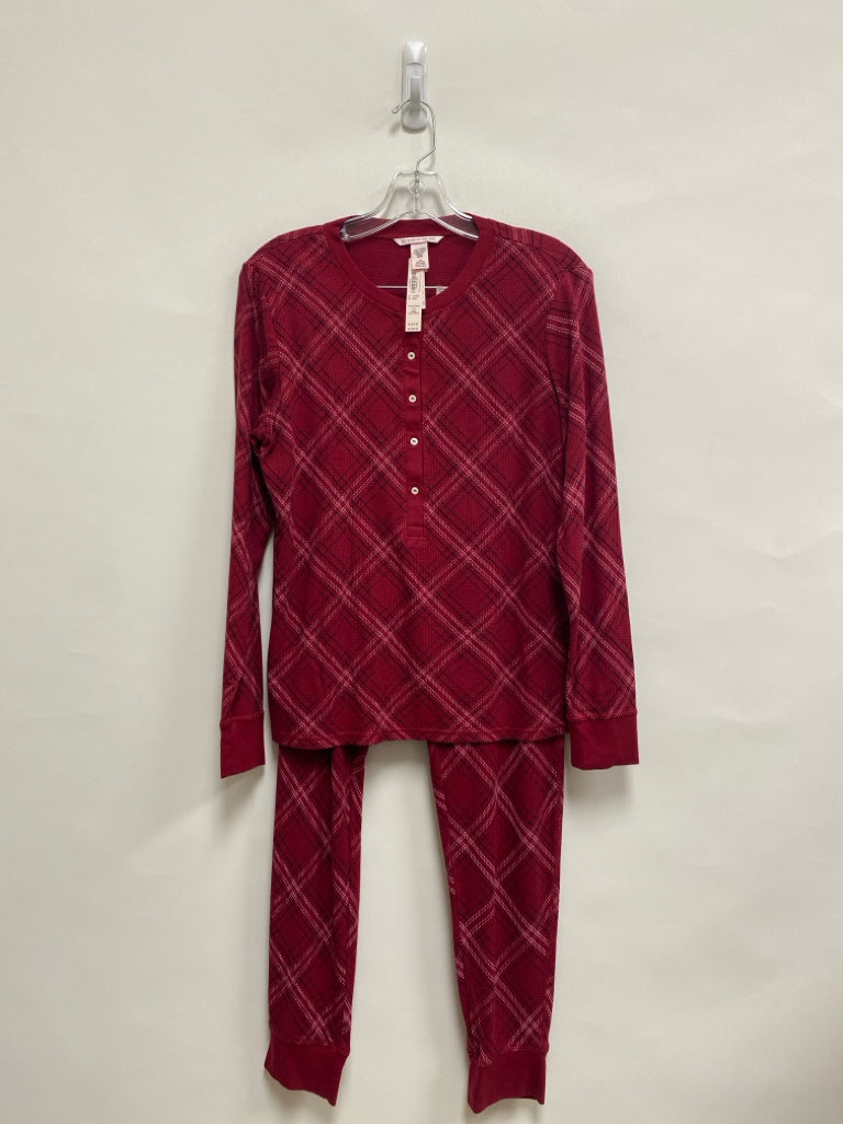 NWT Victoria Secret Size L Red Black/White Plaid Ladies 2pc Pajamas