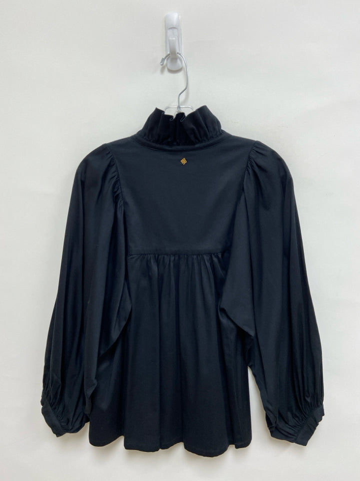 EMILY McCARTHY Size M Black Ruffles Long Sleeve Ladies Top