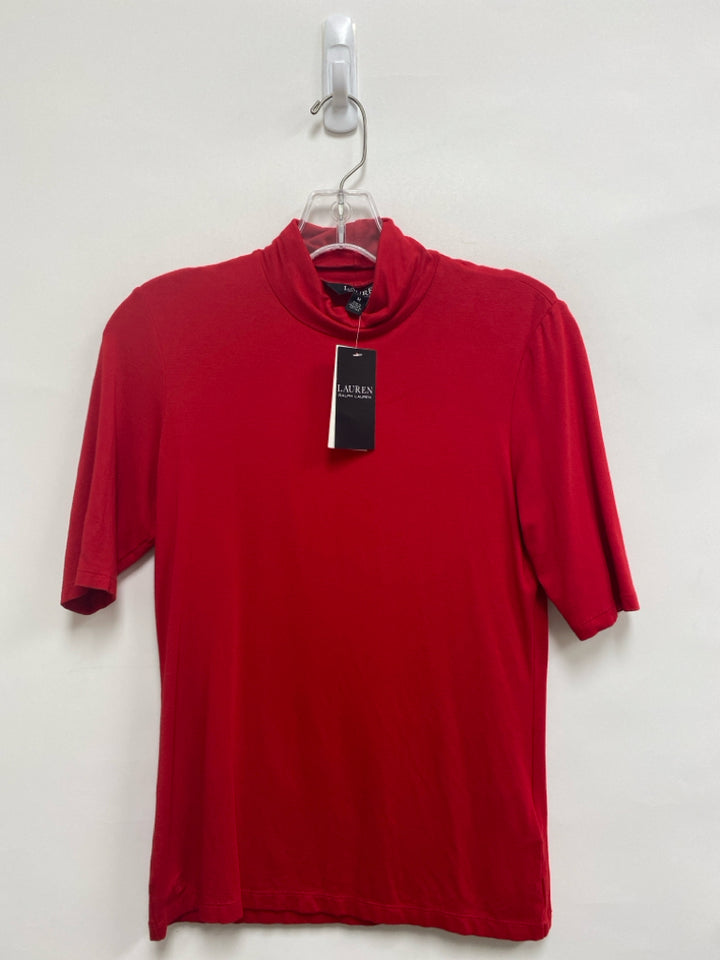 NWT Lauren Ralph Lauren Size M Red Mock Neck Ladies Top