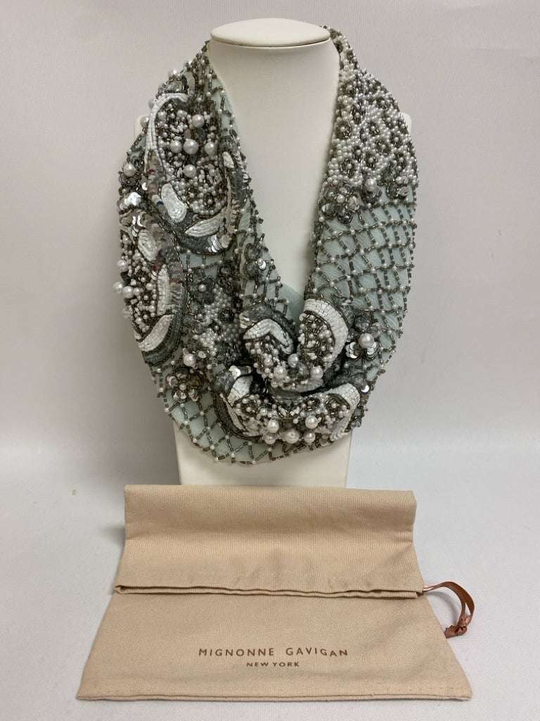 Mignonne Gavigan Gray Teal Blue Sequined Necklace