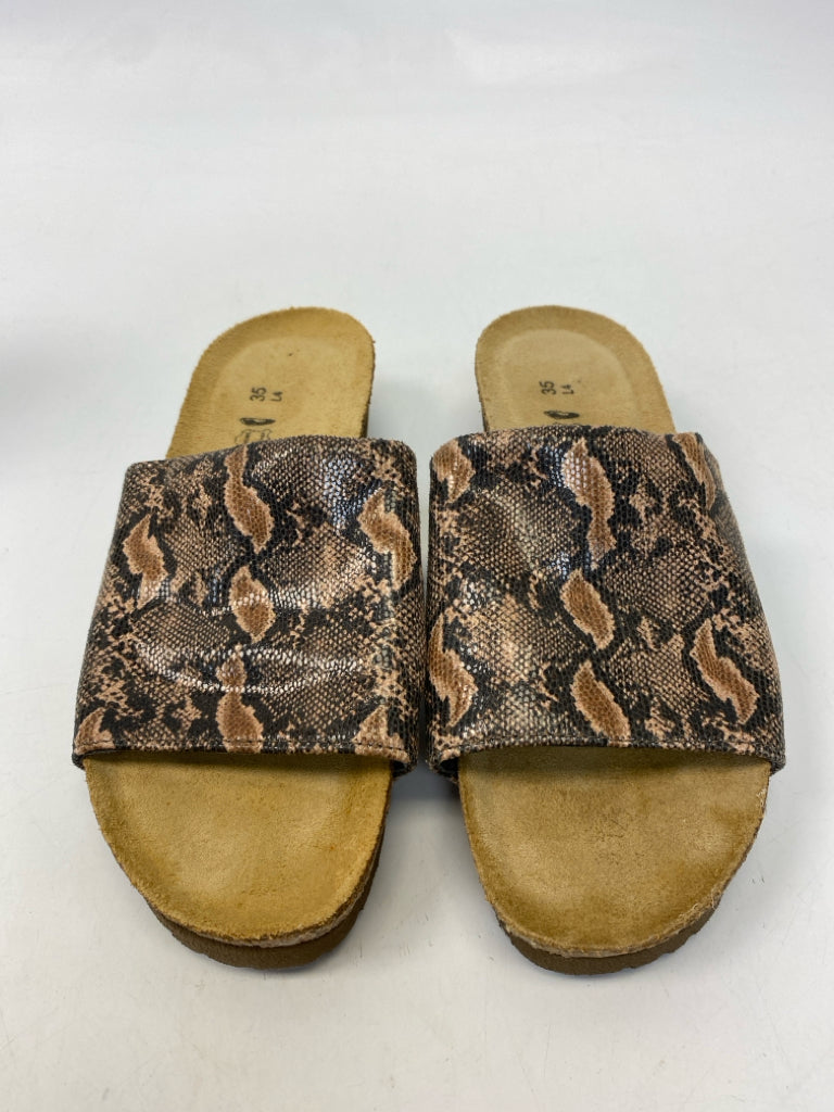 Naot  Size 4 Brown Black Snakeprint Sandals