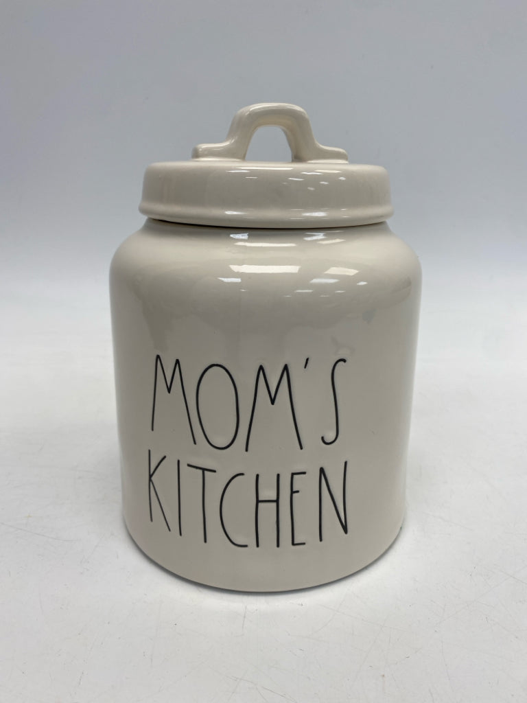 Rae Dunn White Black Words Ceramic Canister