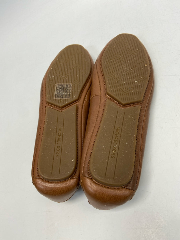 NWOT Michael Kors  Size 9.5 Brown Gold Logo Flats