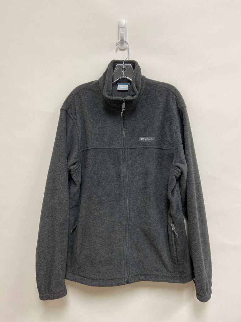 Columbia Size L Gray Zip Down Fleece Men&