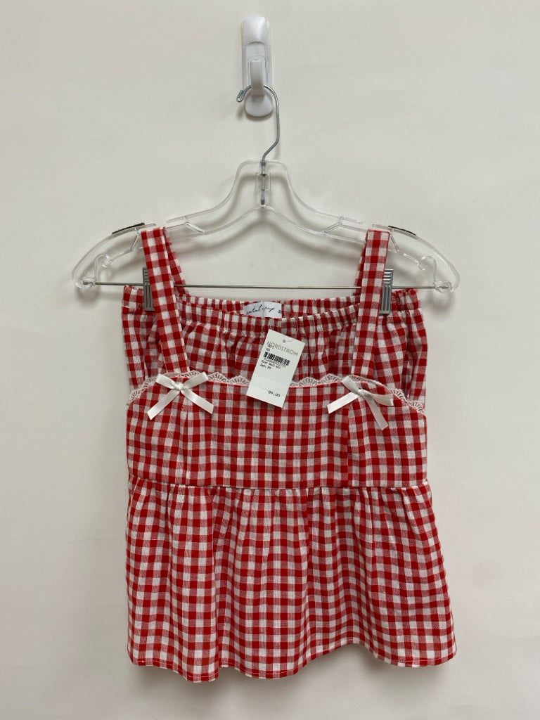 NWT Size S Red/White Checkered Tank Ladies 2pc Shorts