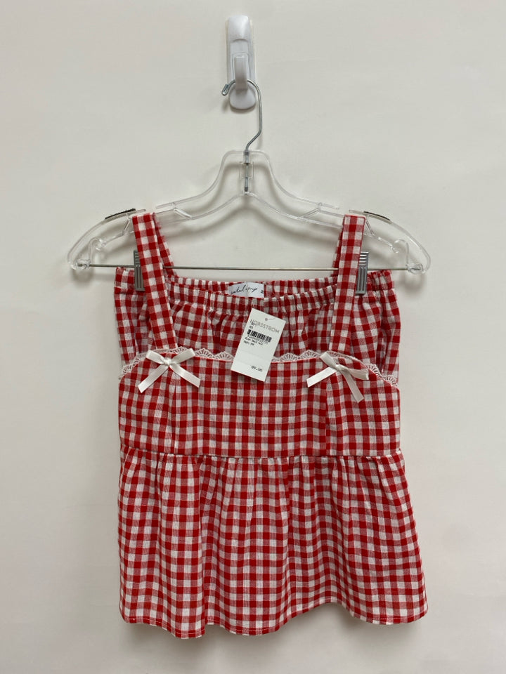 NWT Size S Red/White Checkered Tank Ladies 2pc Shorts