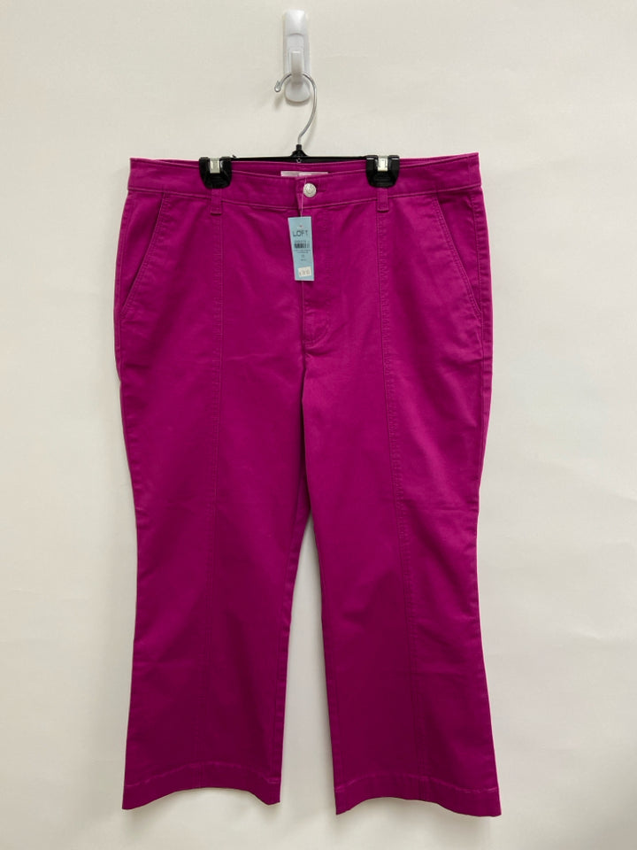 NWT LOFT Size 12P Magenta Cropped Petite Pants