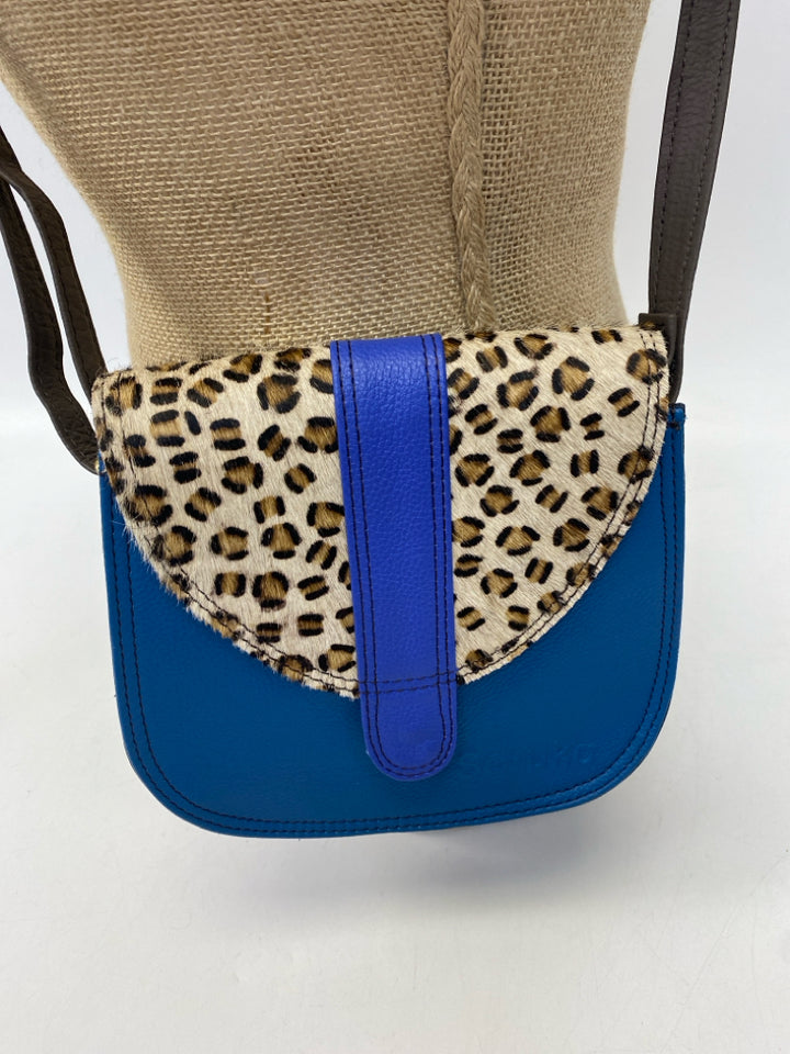 Soruka Blue Tan/Blk Animal Print Crossbody