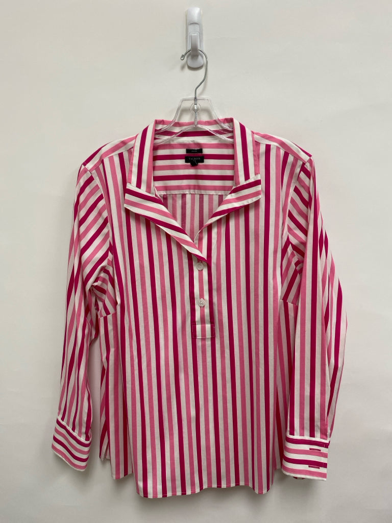 Talbots  SIZE  1X Pink White Striped Plus Size Top