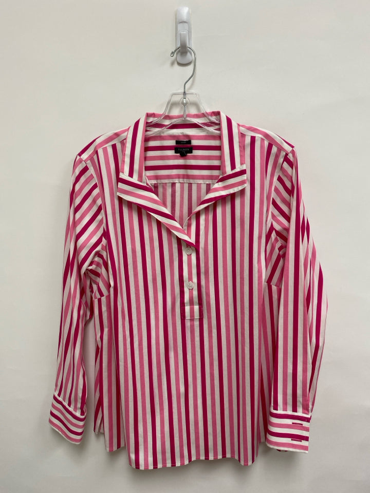 Talbots  SIZE  1X Pink White Striped Plus Size Top