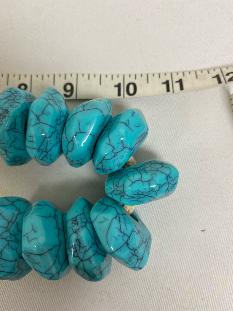 NEW/PKG Turquoise Gold/Brown Beaded Necklace