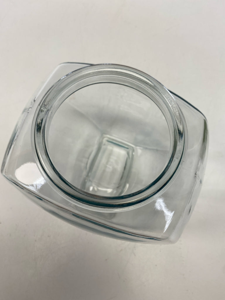 Clear Silver Glass Canister