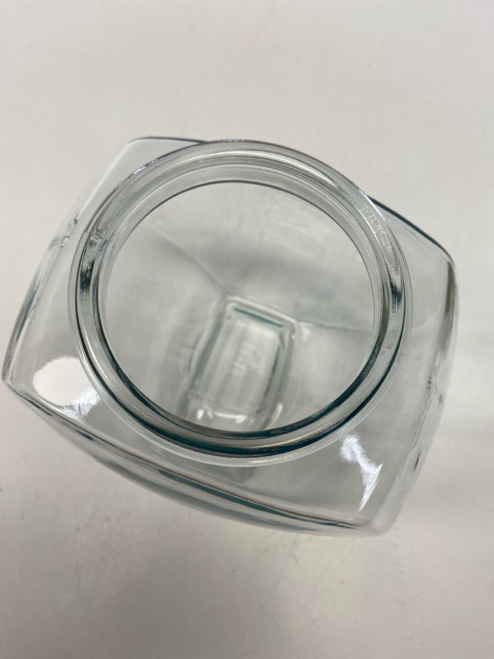 Clear Silver Glass Canister