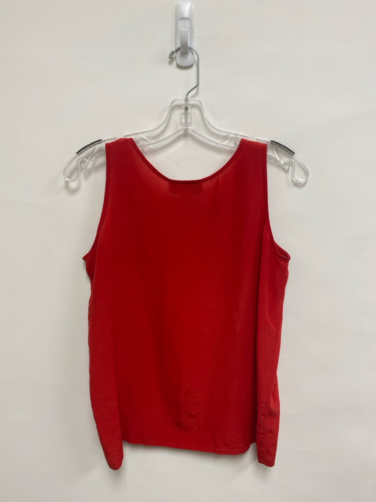 Oscar de la Renta Size M Red Sleeveless Silk Ladies Top