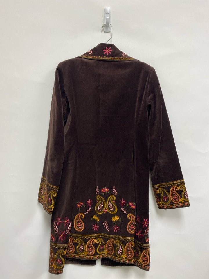 Nygard Size 6 Brown Pink/Yellow Embroidered Ladies Jacket