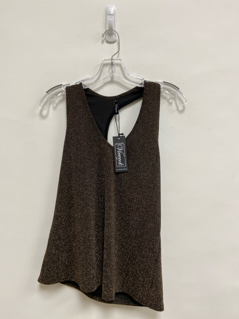 NWT Viereck Size L Bronze Glitter Sleeveless Ladies Top